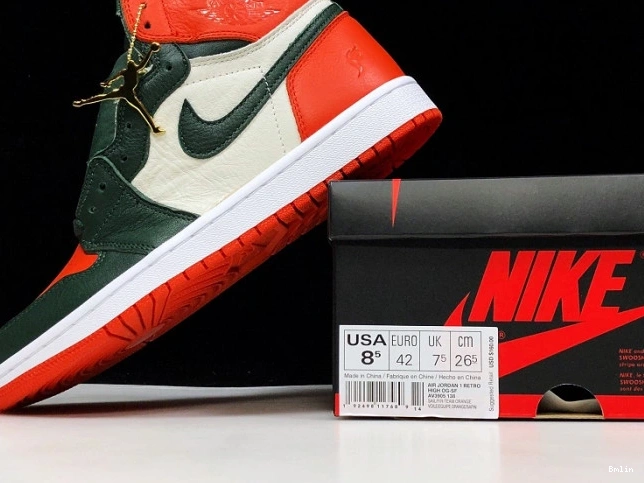 Bmlin shoes x Air 1 Jordan Sail Fir-Team OG SoleFly Retro High AV3905-138 Orange 0822